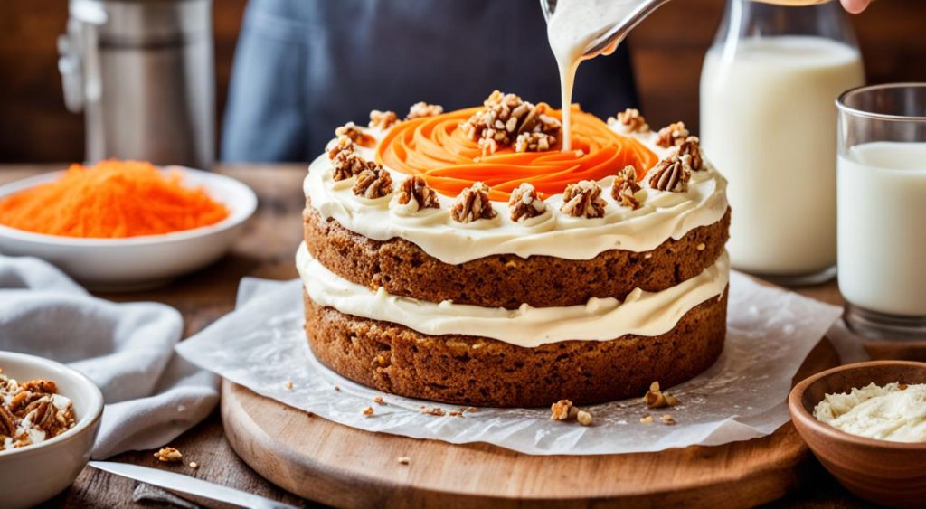 decorating carrot cake