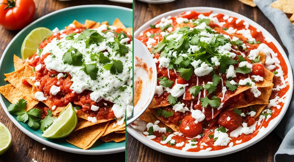 red vs green chilaquiles