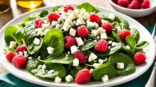 spinach feta salad raspberry vinaigrette